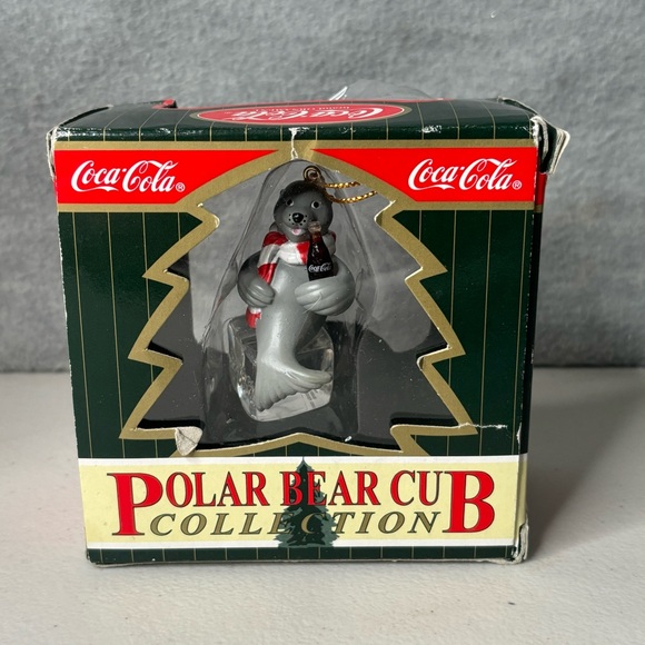 Coca Cola Company Seal Sitting On Block Of Ice Drinking Coke Christmas Ornament - Picture 13 of 13